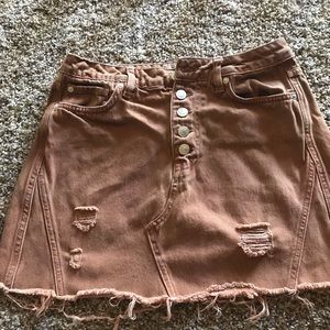 Burnt orange jean skirt